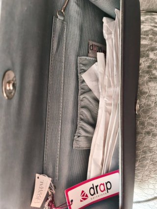 Bolso fiesta DRAP Barcelona marrón con  cristales