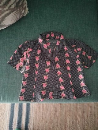 Camisa Estilo Boho Vintage Flores Rosas