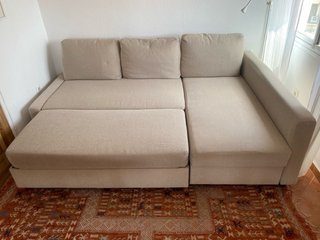 Sofá cama chaise longue beige IKEA FRIHETEN