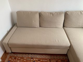 Sofá cama chaise longue beige IKEA FRIHETEN