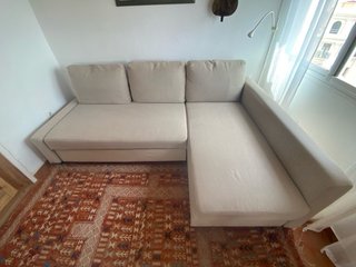 Sofá cama chaise longue beige IKEA FRIHETEN