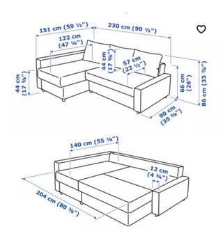 Sofá cama chaise longue beige IKEA FRIHETEN