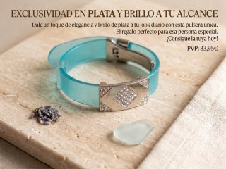 Pulsera Plata y Azul