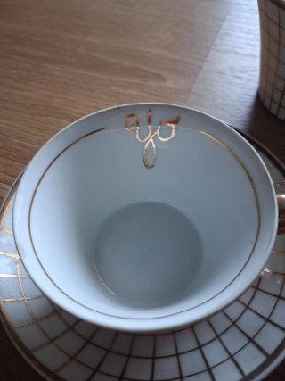 Tazas , azucarero y jarrita vintage Tú y Yo