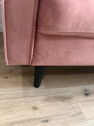 Sofá 2 plazas rosa empolvado terciopelo