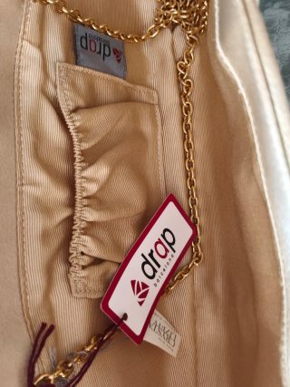 Bolso fiesta DRAP Barcelona camel con cristales