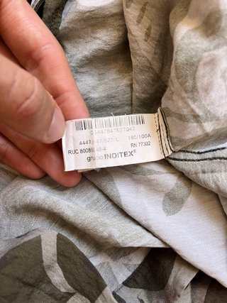 Camisa Zara Estampada Floral Marrón Talla L