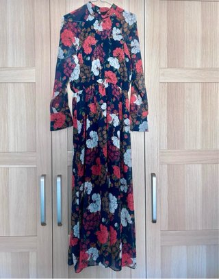 Vestido largo gasa estampado floral