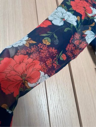 Vestido largo gasa estampado floral