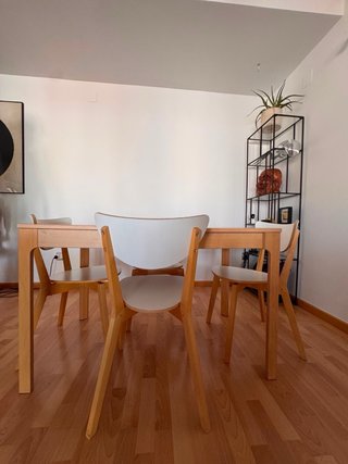 Pack 4 sillas y mesa extensible salón 80-120cm