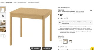Pack 4 sillas y mesa extensible salón 80-120cm