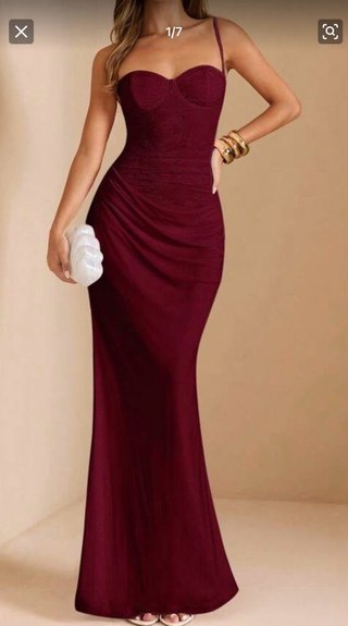 Vestido largo burdeos