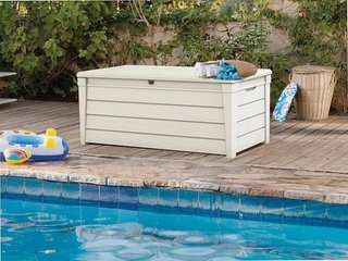 Keter - Baúl de jardín Brightwood Poolbox, 424L