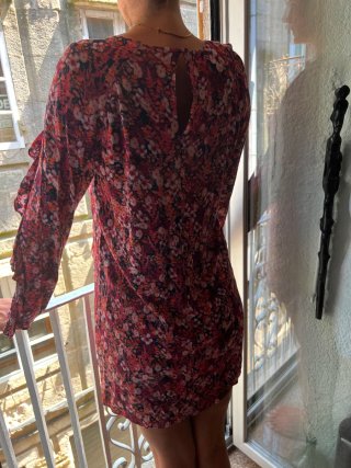 Vestido estampado floral manga larga