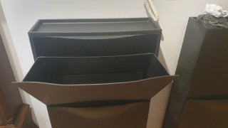 Zapatero Ikea Negro Plástico (×3)
