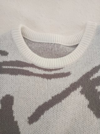 Jersey lana gris y blanco sin usar