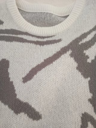 Jersey lana gris y blanco sin usar