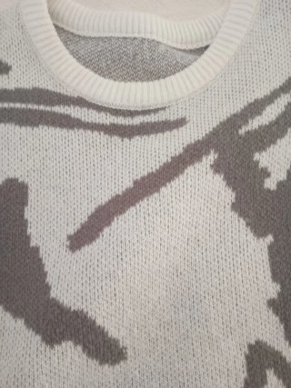 Jersey lana gris y blanco sin usar