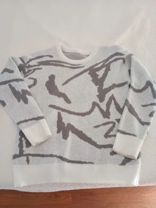 Jersey lana gris y blanco sin usar