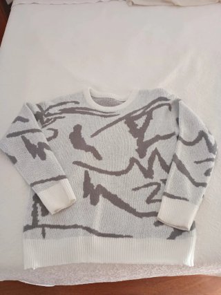 Jersey lana gris y blanco sin usar