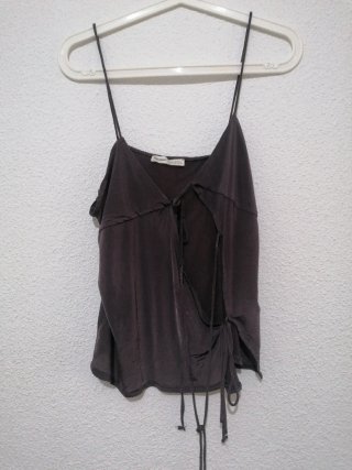 Pull&Bear Blusa Marrón Tirantes