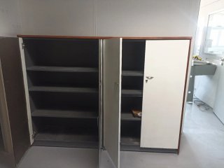 Mueble oficina madera y cristal