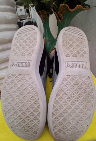 Zapatillas Puma altas negras y plateadas