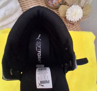 Zapatillas Puma altas negras y plateadas