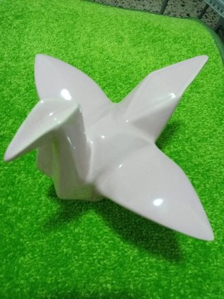 Figura Origami Cerámica Rosa