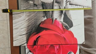 Cuadro Triptico Rosa Roja