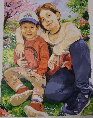 Pintura acrílica personalizada de foto