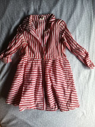 Vestido niña rayas rojas