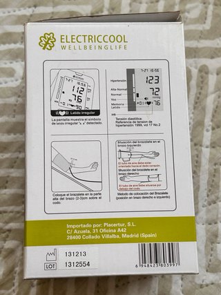 Tensiómetro de brazo Electriccool digital y voz