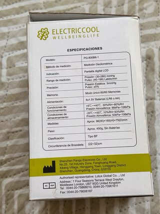 Tensiómetro de brazo Electriccool digital y voz