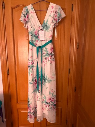 Vestido largo floral fiesta