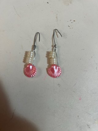 Pendientes de concha rosa
