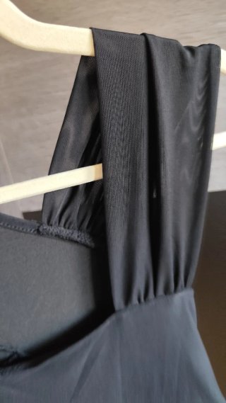 Body negro drapeado XL