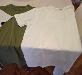 Camiseta TEX verde y blanca talla S