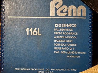 Carrete Penn Senator 116L + extras