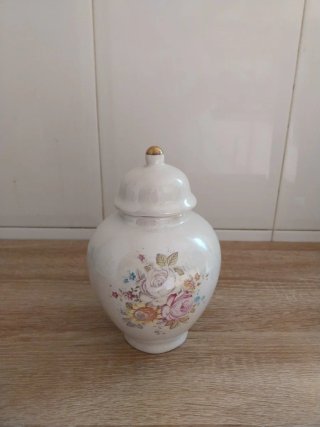 Bombonera cerámica años 90 flores