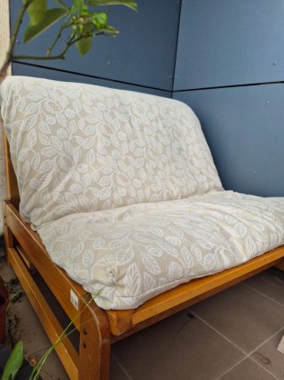 Futón Sillón sofá Cama Madera y Tela