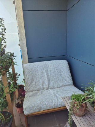 Futón Sillón sofá Cama Madera y Tela