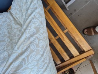 Futón Sillón sofá Cama Madera y Tela