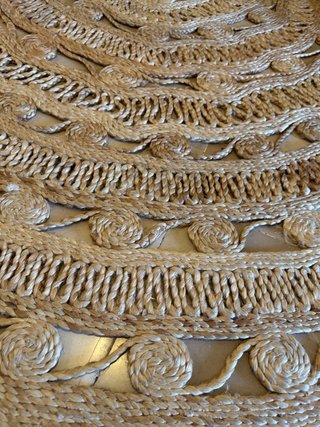 Alfombra redonda de yute beige