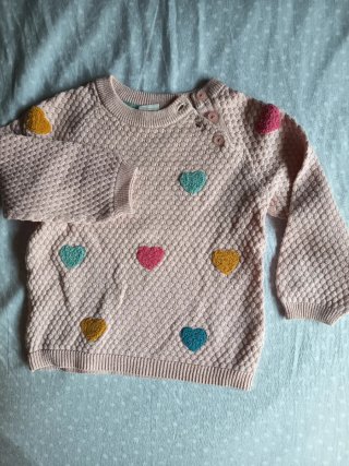 Jersey niña rosa corazones