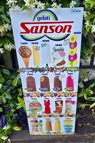 Coppia Tabelle Gelati Sanson Vintage Anni 90 lire