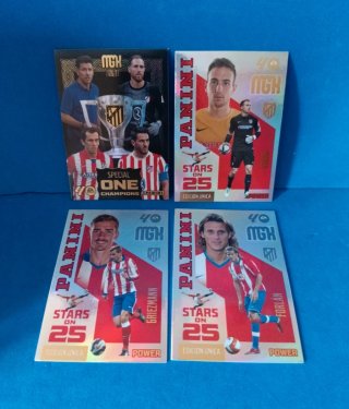 Lote 4 cromos Panini Atlético de Madrid