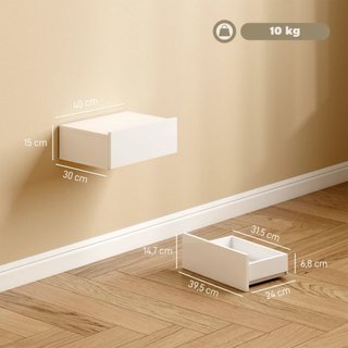 Juego 2 Mesitas Noche Flotantes Cajón