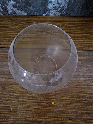 Pecera redonda de cristal