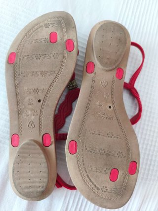Sandalias Grendha Boho Chic Rojas y Doradas